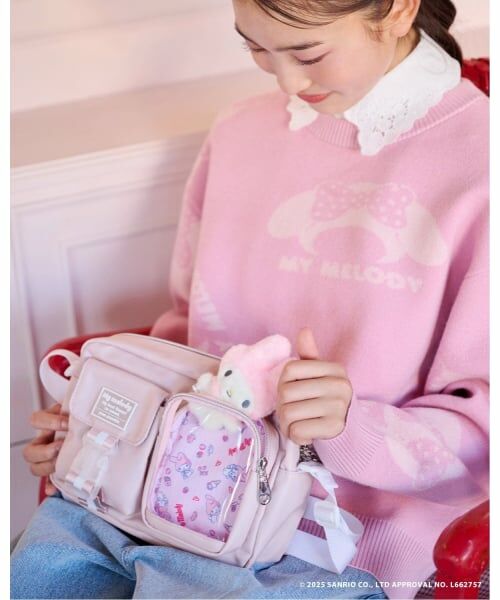 pom ponette junior / ポンポネット ジュニア ショルダーバッグ | 【マイメロディ/クロミ】カジュアルショルダーバッグ（ライト ピンク）