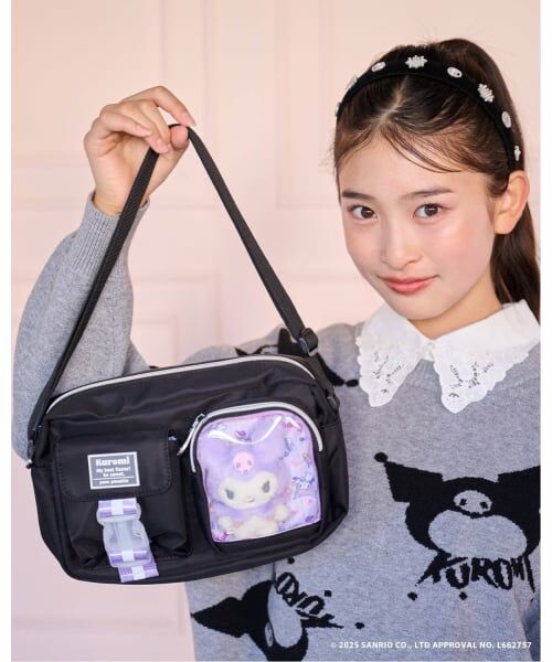 pom ponette junior / ポンポネット ジュニア ショルダーバッグ | 【マイメロディ/クロミ】カジュアルショルダーバッグ（黒）