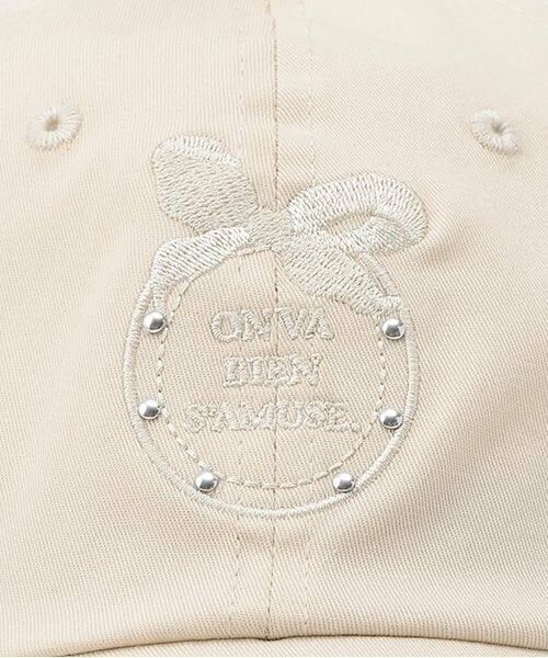 pom ponette junior / ポンポネット ジュニア キャップ | 【接触冷感/UVカット】リボン刺しゅうCAP | 詳細2