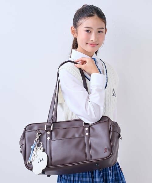pom ponette junior / ポンポネット ジュニア トートバッグ | 合皮スクールバッグ（コゲ茶）