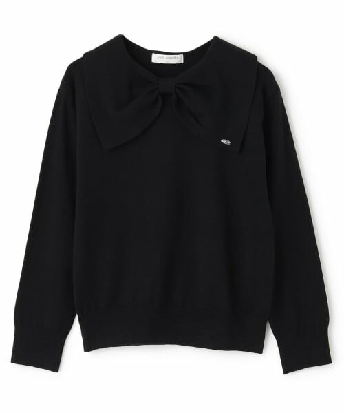 pom ponette junior / ポンポネット ジュニア ニット・セーター | リボン衿ニット（黒）