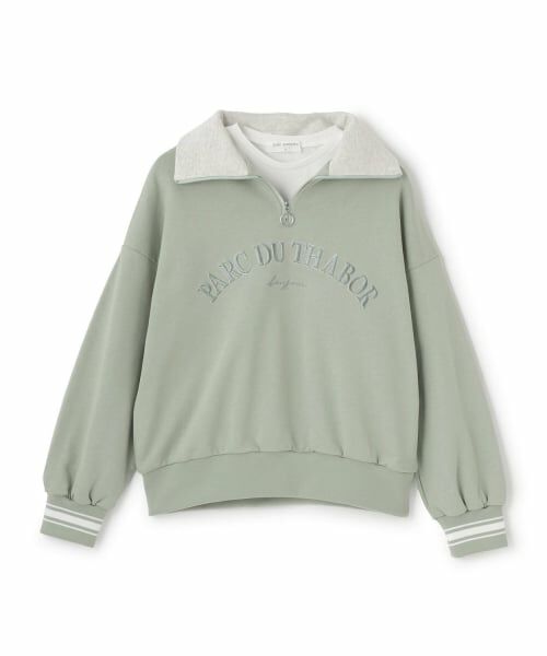 pom ponette junior / ポンポネット ジュニア スウェット | ハーフZIP+ロンTセット（ブルー グリーン）