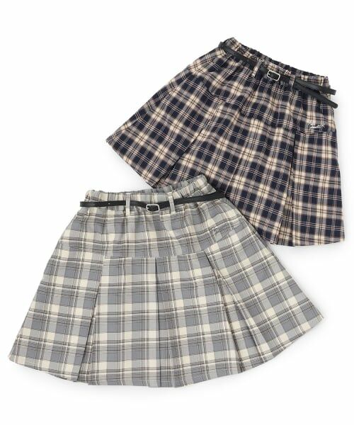 pom ponette junior / ポンポネット ジュニア ミニ・ひざ丈スカート | 【130cmあり】チェックボックスタックスカート×インパンセット | 詳細11