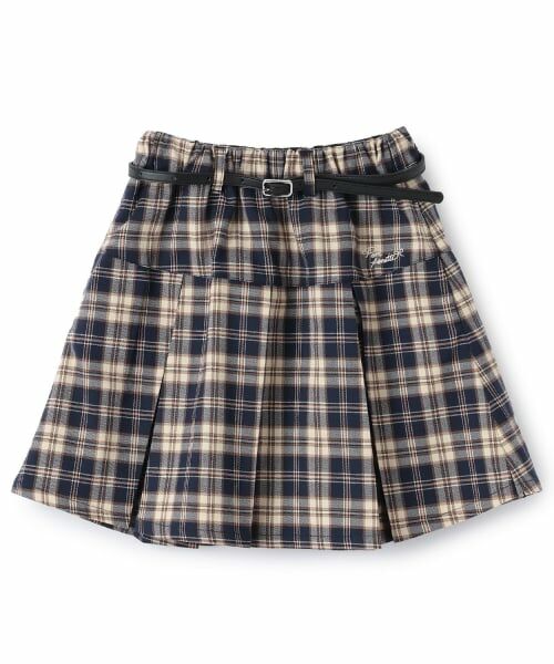 pom ponette junior / ポンポネット ジュニア ミニ・ひざ丈スカート | 【130cmあり】チェックボックスタックスカート×インパンセット | 詳細12