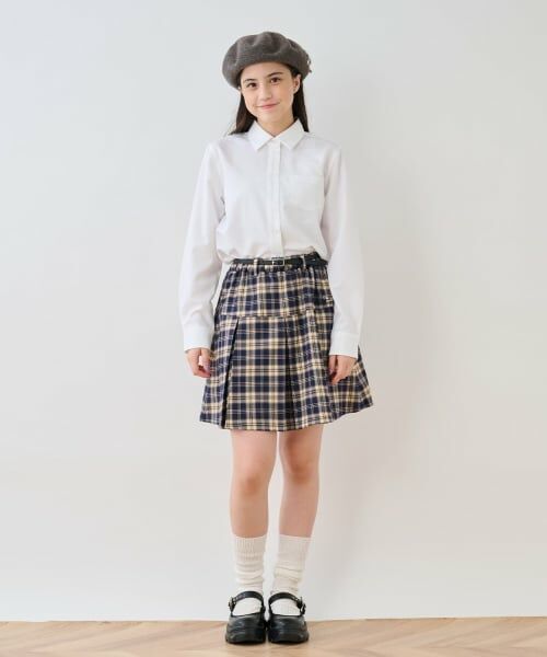 pom ponette junior / ポンポネット ジュニア ミニ・ひざ丈スカート | 【130cmあり】チェックボックスタックスカート×インパンセット | 詳細14