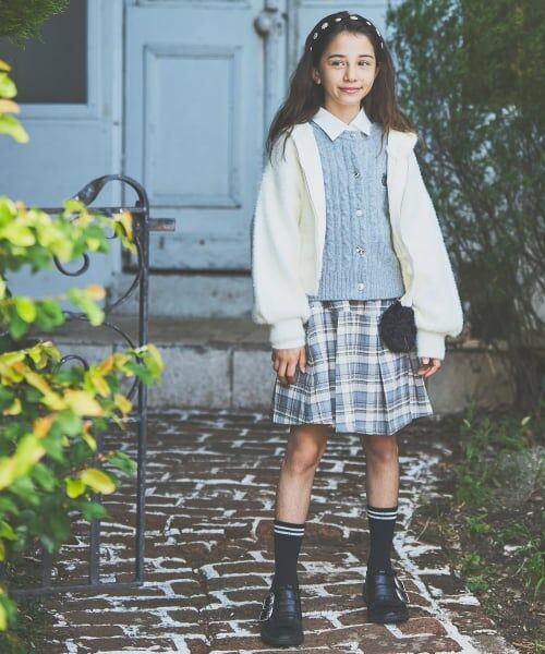 pom ponette junior / ポンポネット ジュニア ミニ・ひざ丈スカート | 【130cmあり】チェックボックスタックスカート×インパンセット | 詳細19