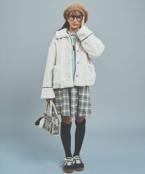 pom ponette junior / ポンポネット ジュニア ミニ・ひざ丈スカート | 【130cmあり】チェックボックスタックスカート×インパンセット | 詳細23