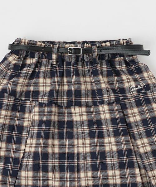 pom ponette junior / ポンポネット ジュニア ミニ・ひざ丈スカート | 【130cmあり】チェックボックスタックスカート×インパンセット | 詳細3