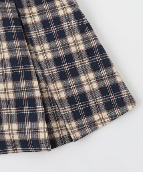 pom ponette junior / ポンポネット ジュニア ミニ・ひざ丈スカート | 【130cmあり】チェックボックスタックスカート×インパンセット | 詳細6
