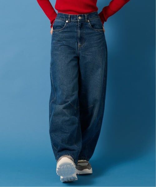 pom ponette junior / ポンポネット ジュニア その他パンツ | ベルトつきバレルシルエットパンツ(ブルー)