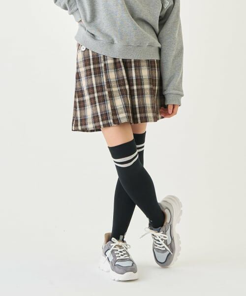 pom ponette junior / ポンポネット ジュニア ショート・ハーフ・半端丈パンツ | ボタンタックキュロット（茶）