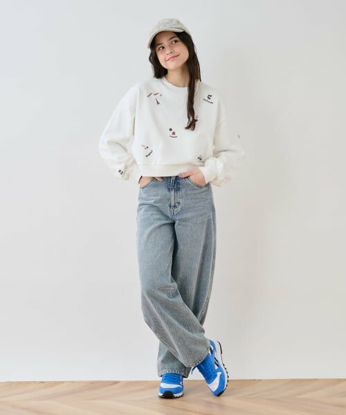 pom ponette junior / ポンポネット ジュニア スウェット | 【130cmあり】パリ柄刺しゅうプルオーバー | 詳細11