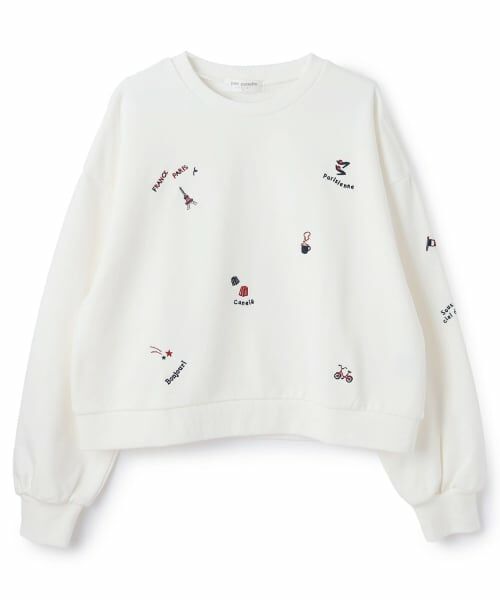 pom ponette junior / ポンポネット ジュニア スウェット | 【130cmあり】パリ柄刺しゅうプルオーバー | 詳細7