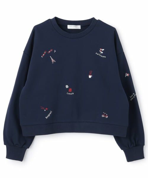 pom ponette junior / ポンポネット ジュニア スウェット | 【130cmあり】パリ柄刺しゅうプルオーバー | 詳細8