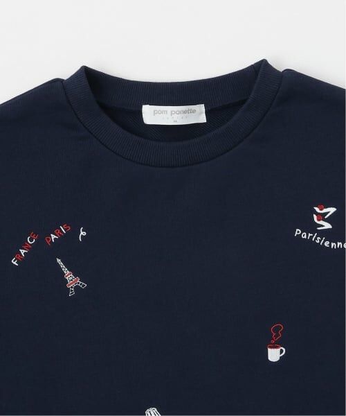 pom ponette junior / ポンポネット ジュニア スウェット | 【130cmあり】パリ柄刺しゅうプルオーバー | 詳細16