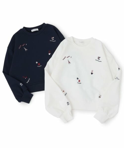 pom ponette junior / ポンポネット ジュニア スウェット | 【130cmあり】パリ柄刺しゅうプルオーバー | 詳細20