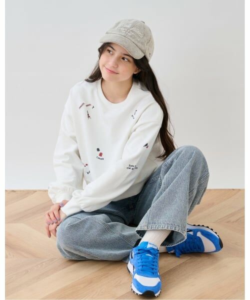 pom ponette junior / ポンポネット ジュニア スウェット | 【130cmあり】パリ柄刺しゅうプルオーバー | 詳細21