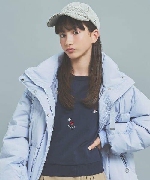 pom ponette junior / ポンポネット ジュニア スウェット | 【130cmあり】パリ柄刺しゅうプルオーバー（紺）