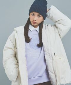 pom ponette junior / ポンポネット ジュニア スウェット | 衿つきエンブレム刺しゅうトップス