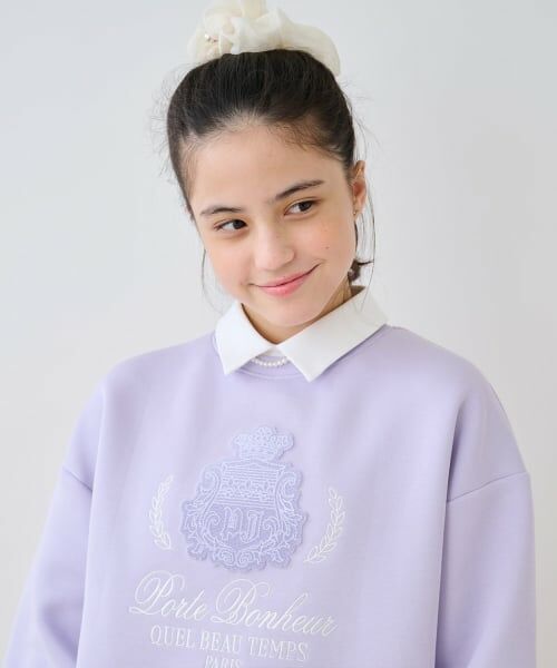 pom ponette junior / ポンポネット ジュニア スウェット | 衿つきエンブレム刺しゅうトップス | 詳細10