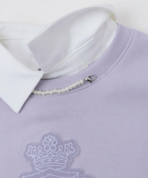 pom ponette junior / ポンポネット ジュニア スウェット | 衿つきエンブレム刺しゅうトップス | 詳細4