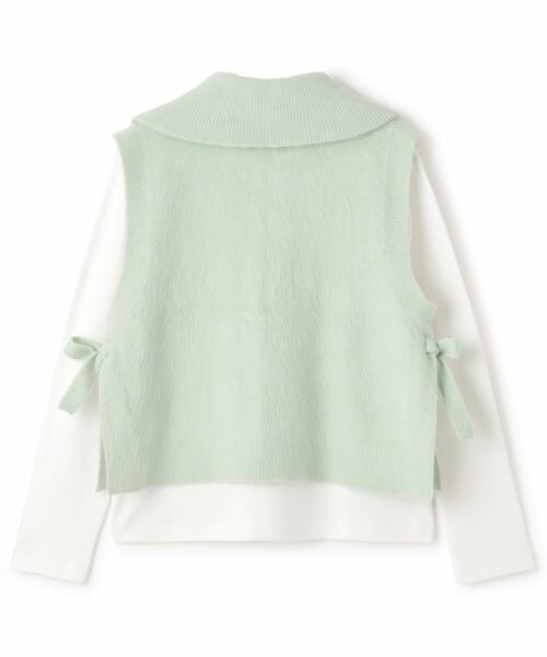 pom ponette junior / ポンポネット ジュニア その他トップス | 【130cmあり】ZIPニットベスト×ロンTセット | 詳細1