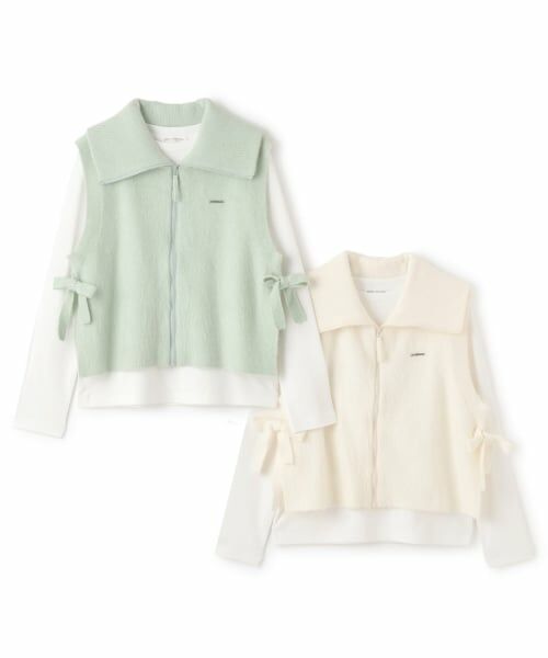 pom ponette junior / ポンポネット ジュニア その他トップス | 【130cmあり】ZIPニットベスト×ロンTセット | 詳細10