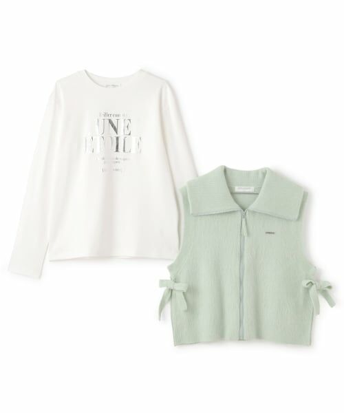 pom ponette junior / ポンポネット ジュニア その他トップス | 【130cmあり】ZIPニットベスト×ロンTセット | 詳細2