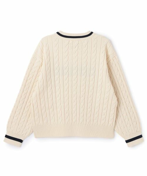 pom ponette junior / ポンポネット ジュニア ニット・セーター | 【130cmあり】サガラロゴケーブルニット | 詳細1