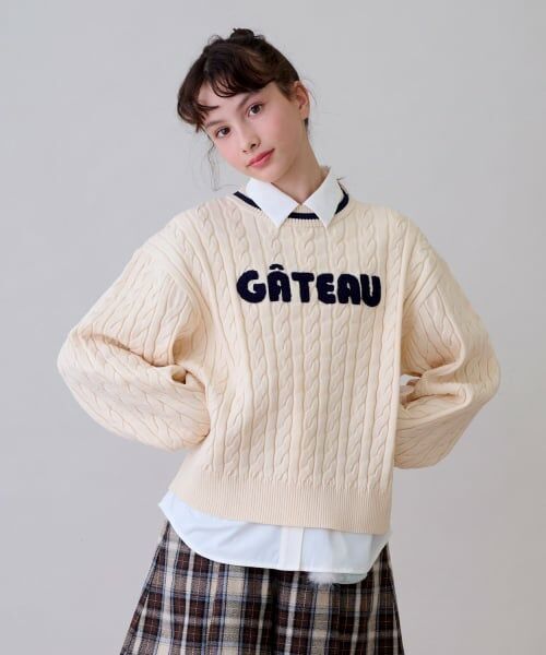 pom ponette junior / ポンポネット ジュニア ニット・セーター | 【130cmあり】サガラロゴケーブルニット | 詳細19