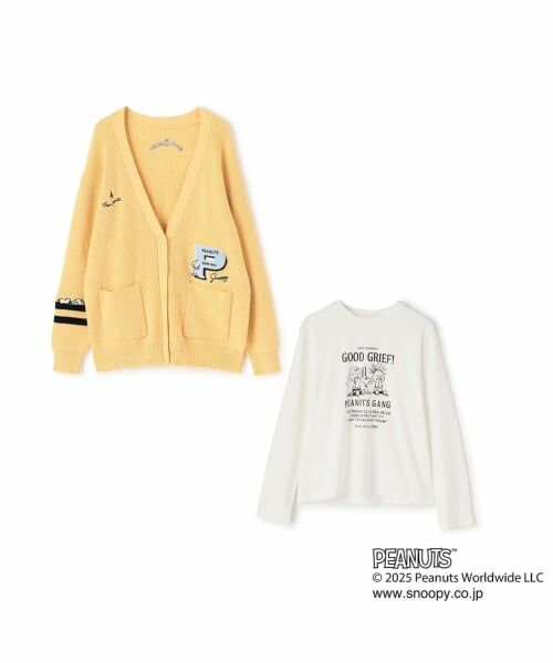 pom ponette junior / ポンポネット ジュニア カーディガン・ボレロ | 【130cmあり】【PEANUTS】レタードカーディガン×ロンTセット | 詳細2