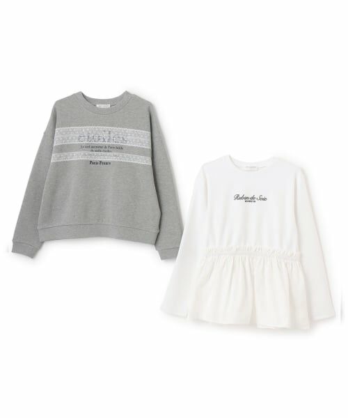 pom ponette junior / ポンポネット ジュニア スウェット | レース裏毛プルオーバー×ペプラムTシャツ | 詳細2