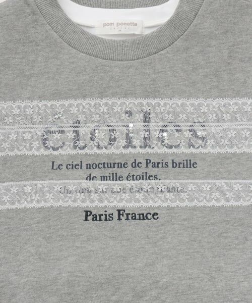pom ponette junior / ポンポネット ジュニア スウェット | レース裏毛プルオーバー×ペプラムTシャツ | 詳細4