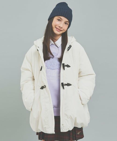 pom ponette junior / ポンポネット ジュニア その他アウター | 【はっ水】ファイバー中わたダッフルコート（オフ ホワイト）