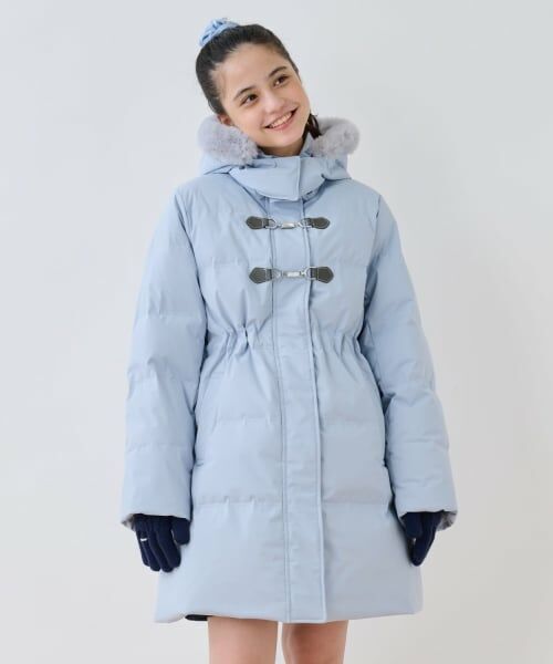 pom ponette junior / ポンポネット ジュニア その他アウター | 【130cmあり】【はっ水・家庭洗濯可】Aラインダウンコート（ブルー）