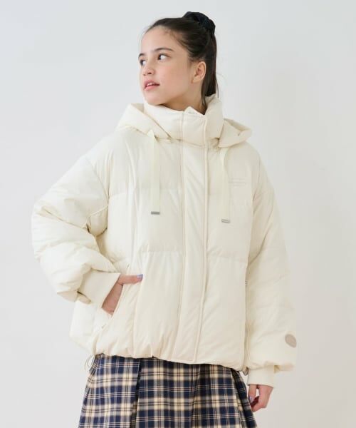 pom ponette junior / ポンポネット ジュニア ブルゾン | 【はっ水・家庭洗濯可】ダウンブルゾン（オフ ホワイト）