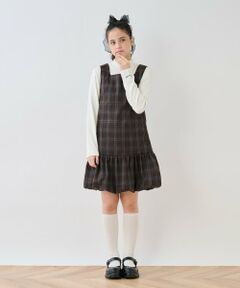 pom ponette junior / ポンポネット ジュニア ミニ丈・ひざ丈ワンピース | 【130cmあり】バルーンジャンスカインナーセット