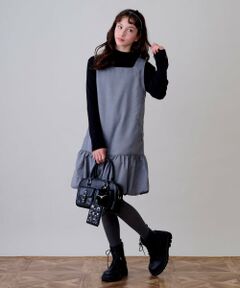 pom ponette junior / ポンポネット ジュニア ミニ丈・ひざ丈ワンピース | 【130cmあり】バルーンジャンスカインナーセット