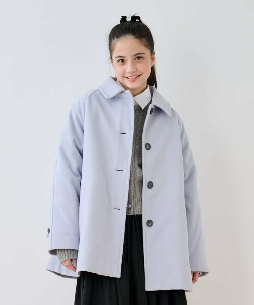 pom ponette junior / ポンポネット ジュニア その他アウター | 【130cmあり】【3WAY】ライナーつきステンカラーコート（ライト ブルー）