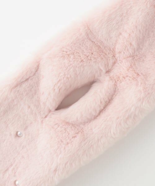 pom ponette junior / ポンポネット ジュニア マフラー・ショール・スヌード・ストール | パールつきフェイクファーティペット | 詳細2