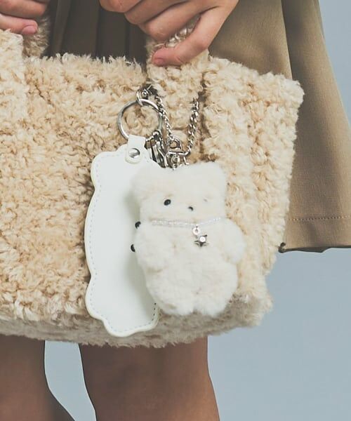 pom ponette junior / ポンポネット ジュニア チャーム | ふわりんアニマルファーチャーム（オフ ホワイト）
