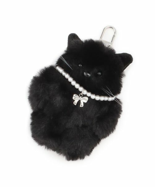 pom ponette junior / ポンポネット ジュニア チャーム | ふわりんアニマルファーチャーム（黒）