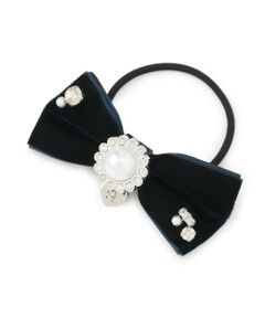 pom ponette junior / ポンポネット ジュニア ヘアゴム・シュシュ | ビジューベロアリボンヘアゴム