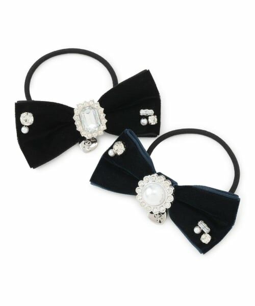 pom ponette junior / ポンポネット ジュニア ヘアゴム・シュシュ | ビジューベロアリボンヘアゴム | 詳細5