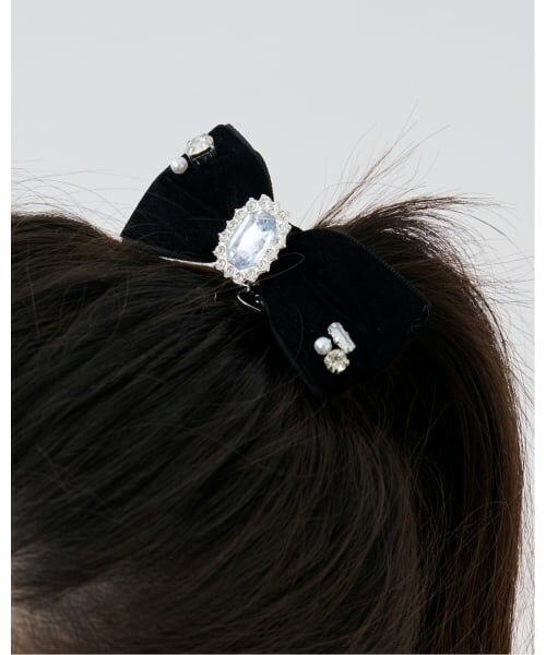 pom ponette junior / ポンポネット ジュニア ヘアゴム・シュシュ | ビジューベロアリボンヘアゴム | 詳細6