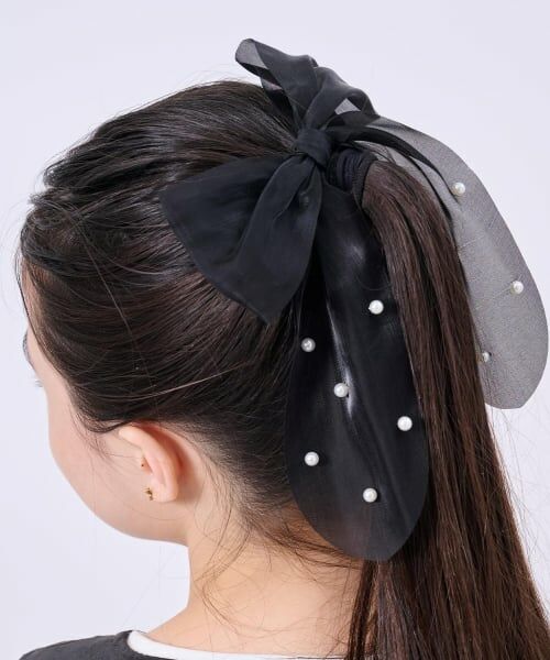 pom ponette junior / ポンポネット ジュニア ヘアゴム・シュシュ | シアーパールリボンヘアゴム | 詳細6