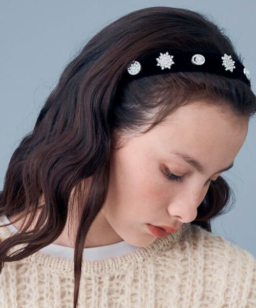 pom ponette junior / ポンポネット ジュニア カチューシャ・カチューム・その他 | ビジューカチューシャ（黒）