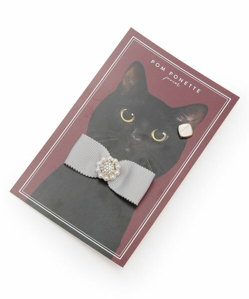 pom ponette junior / ポンポネット ジュニア ブローチ・コサージュ | ビジューリボンブローチ（ライト ブルー）