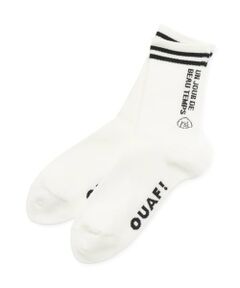 pom ponette junior / ポンポネット ジュニア ソックス | イヌ刺しゅうライン入りリブクルーソックス