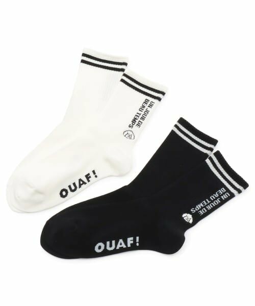 pom ponette junior / ポンポネット ジュニア ソックス | イヌ刺しゅうライン入りリブクルーソックス | 詳細5